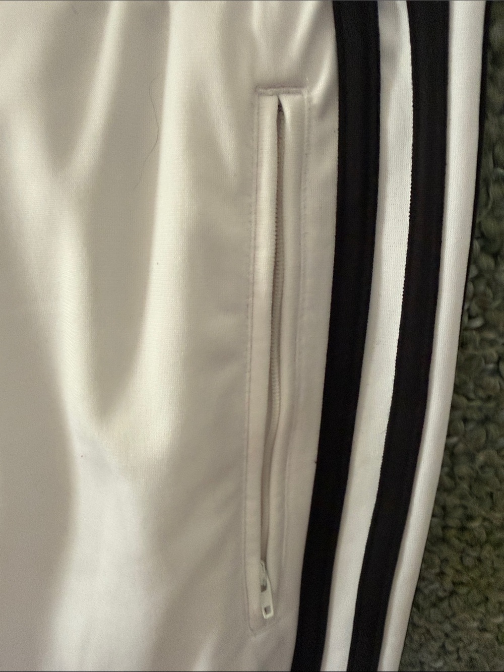 adidas White Track Pants with Black Side Stripes - Picture 4 of 4